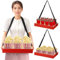 yeeplant 2 bandejas de aperitivos de madera roja con correas para los hombros, palomitas de maíz y soportes para bebidas de mano vintage para fiestas, eventos y picnics