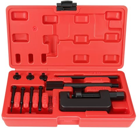 Moendergo Ensemble de 13 pièces pour briseur de chaîne de moto, kit d'outils pour moto, briseur de chaîne universel pour moto, séparateur de maillons et riveteur de réparation, briseur de chaîne