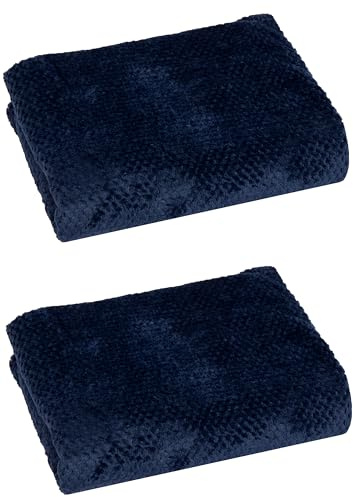 MB Warenhandel24 Wohndecke Kuscheldecke luxuriöse Cashmere Touch Feeling Coral Fleece Decke ca. 150x200 cm (2er Set Decke Blau)