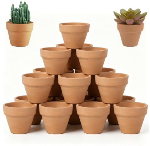 MUYAPAY Lote de 20 Macetas de Terracota 4,5CM, Pequeñas Terracotas