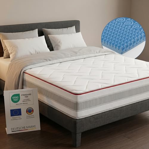 Arensberger FLEXX Matratze 90x190 cm Kaltschaummatratze mit 3D Memory Schaum Ergonomische Höhe 25cm Wendbarer Härtegrad H2/H3 Gel Schaum Bezug Rollmatratze Punktelastisch