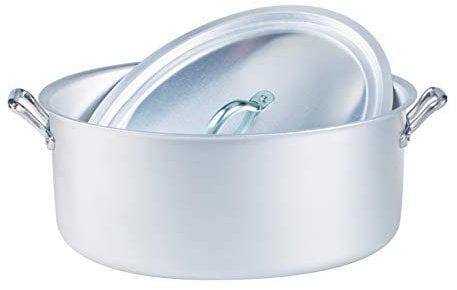 Ollas Agnelli Oval cazuela con Dos Asas y Tapa, BLTF Aluminio con Acabado Mate, Plata, 32 cm