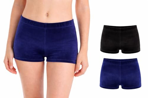 Fischer 7713 Samtshorty Mädchen Gymnastik Turn Shorts in glatter Samt Optik, Ökotex 100 Zertifiziert, Verschiedene Größen und Farben