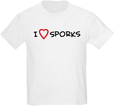 CafePress - I Love Sporks Kids T-Shirt - Youth Kids Cotton T-Shirt White