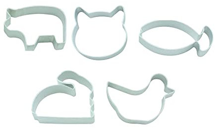 Zenker 42991 Ensemble de 5 emporte-pièces Animaux, emporte-pièces pâtisserie, emporte-pièce sablés, emporte-pièce, Aluminium, Gris, 6 x 6 cm