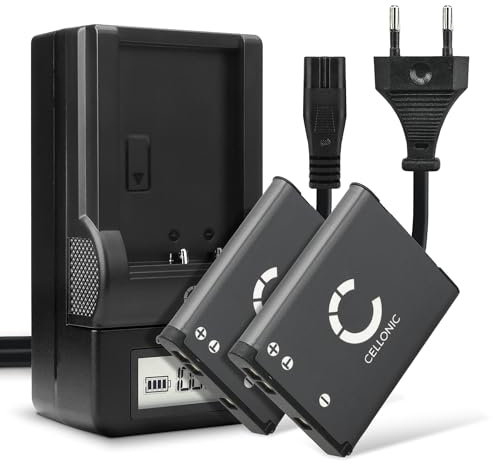 CELLONIC, Batterie pour Caméra, Compatible avec Nikon Coolpix S3100, S3300, EN-EL19, S7000 (3.7V, 700mAh) 2 Pièces + Chargeur