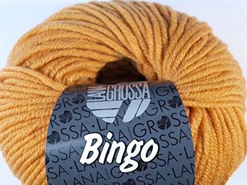 LANA GROSSA Bingo | Extrafeine Merinowolle waschmaschinenfest und filzfrei | Handstrickgarn aus 100% Schurwolle (Merino extrafein) | 50g Wolle zum Stricken & Häkeln | 80m Garn FB 187