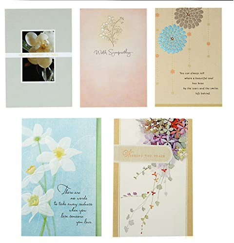 Hallmark Paquete surtido de tarjetas de condolencia (5 tarjetas de condolencia con sobres)