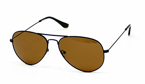 Ricco Eyewear MS1043 Lunettes de soleil à verres miroir polarisés Protection UV 400 avec étui zippé et chiffon de nettoyage - Marron - taille unique