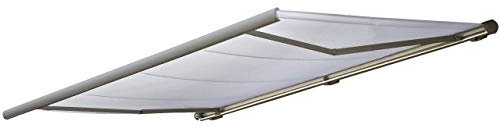 Mendler Elektrische Kassettenmarkise T122, Markise Vollkassette 4x3m - Acryl Creme, Rahmen grau