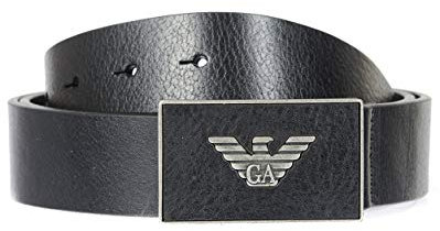 Emporio Armani Leather Logo Herren Gürtel Schwarz