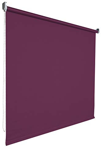 Verdunkelungsrollo Rollo Vorhang Fenster Kettenzugrollo Seitenzugrollo viele Farben Breite 60-200 cm Höhe 180 cm Stoff lichtundurchlässig verdunkelnd Metall Halter (Größe 200 x 180 cm Farbe Lila)