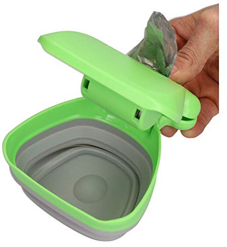 Rosewood Ramasse-Crottes Portable avec Sacs pour Chiens Vert