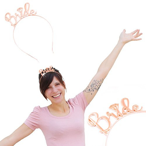 Oblique Unique® Haarreifen Bride JGA Junggesellinnenabschied Hochzeit Rose Gold