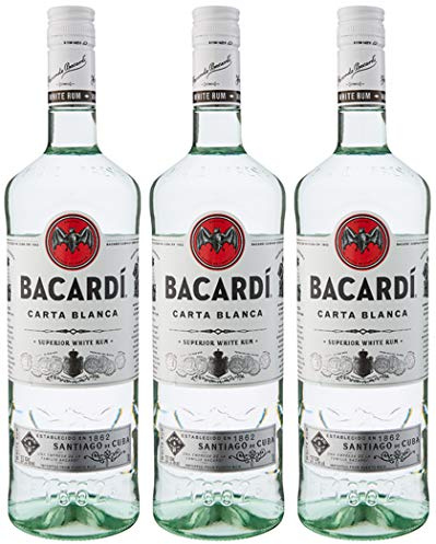 Bacardi Carta Blanca Rum, 1L (Case of 3)