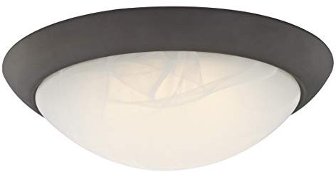 Westinghouse Lighting 28 cm Dimmbare LED-Deckenleuchte für den Innenbereich, Ausführung in geölter Bronze mit weißem Alabasterglas