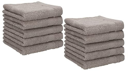 Betz 10 Stück Seiftücher Seiftuch Seiflappen Set Palermo 100% Baumwolle Größe 30x30 cm (Stone)