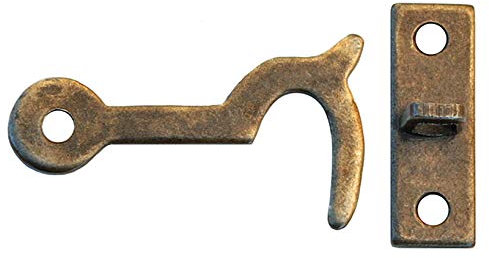 KeyMet 100 Stück Kassettenhaken Schatullenverschluß Schatullen - Überfalle Alt Messing