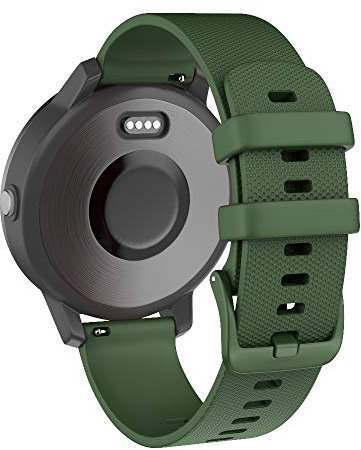 ISABAKE Cinturino per Garmin Vivoactive 3 / Vivoactive 3 Music/Vivomove/Vivomove HR Forerunner 245 645 Music Cinturino in Silicone Morbido a sgancio rapido 20mm per Orologio Garmin-Army Green