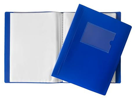 Porte-vues A5 avec couverture souple 100 pochettes Bleu