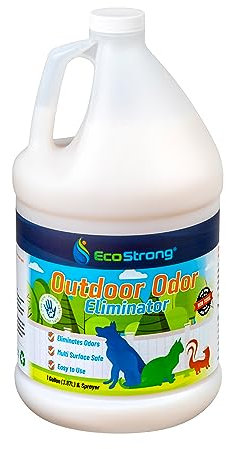 Eco Strong Geruchsvernichter für den Außenbereich, Enzymreiniger für Hunde, leistungsstark, für Tiere, Katze, Tierduft, professionelle Stärke für Hof, Rasen, Zwingern, Terrassen, Decks (1 Gallon)