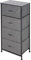 ML Design Kommode aus Stoff mit 4 Schubladen 45x30x94cm Grau, Schwarzes Metall-Regal/MDF-Platte, Schubladenschrank Schrank Kleideraufbewahrung Sideboards Schubladenbox für Wohnzimmer Schlafzimmer Flur