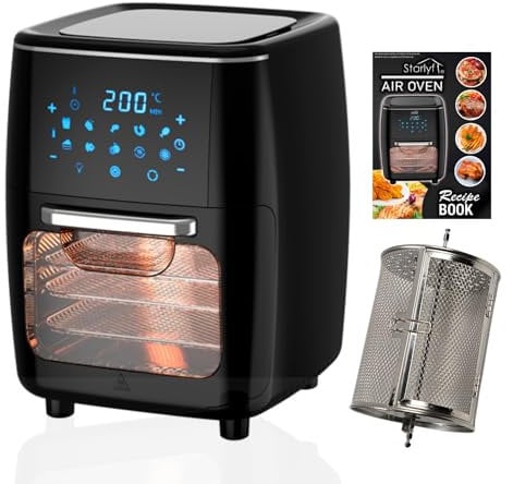 STARLYF Friggitrice ad Aria Calda Air Oven, 12L, 1700W, Forno a Circolazione D'aria, Senza Olio, Multifunzionale, 10 programmi, LED Touch Screen, Con cesta giratoria