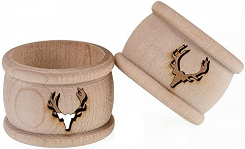 Davartis - Holz Serviettenring gedrechselt - Geweih - (1x 1 STK.)