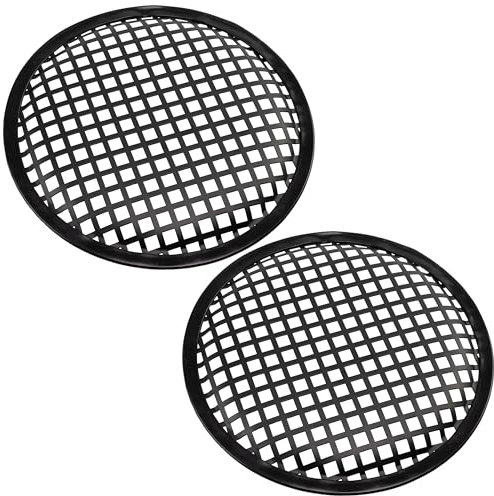 AERZETIX - C53573 - Set di 2 griglie reti di protezione per altoparlanti/casse subwoofer - diametro 205mm 8'' - colore nero - per auto veicolo
