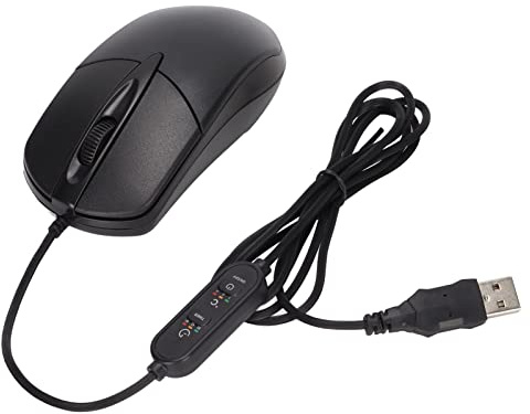Beheizte Maus, 3 Stufen Einstellbarer ABS-Maus-Handwärmer, Schwarz Ergonomisch 1600 DPI Kabelgebundene Heizung Maus Computerzubehör, Für PCs, Laptops, Desktops, OX S Usw