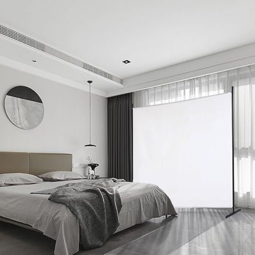Mingone Raumteiler Trennwand Innen Garten Stellwand Balkon Sichtschutz Paravent Spanische Wand aus Stoff 1 Teilig für Büros,175x180cm, Weiß
