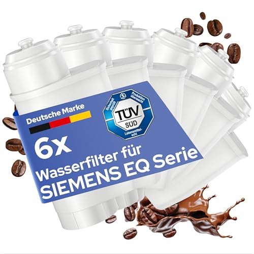 [6er Set] Wasserfilter passend zu Brita Intenza für Siemens EQ Series – für Siemens EQ6, EQ9, EQ500 & EQ700 Kaffeevollautomaten – passt für Siemens Brita Intenza Wasserfilter – TÜV zertifiziert!