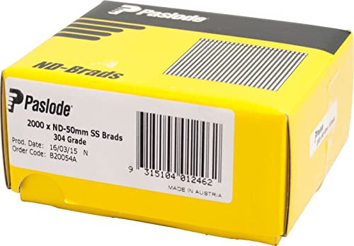 Paslode 50mm 14 Gauge ND Series Stainless Steel Brad Nail 2000 Pieces Pack