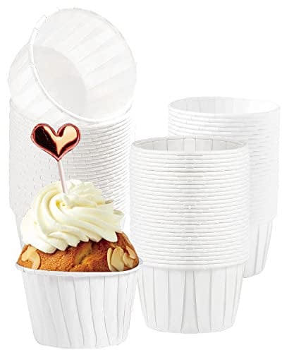 Muffinförmchen Cupcake Formen 150Stk Backförmchen Muffin Cupcake Kuchen für Halloween Hochzeit Geburtstag Party(Weiß)