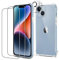 For iPhone 14 Case Compatible with MagSafe,iPhone14 Magnetic Phone Case and 2Pack Screen Protector Tempered Glass,Soft TPU Shock-Absorption Transparent Cover for Apple iPhone 14 6.1 inch-Clear