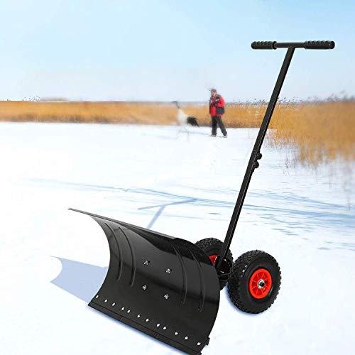schneeschaufel, Einstellbarer Schneeschieber/Schaufel Mit Rädern Aus Eisen, Robustes, Effizientes Entfernungswerkzeug, Geeignet for Reinigen Von Fahrspuren, Straßen, Gehwegen, Schneeräumschaufel