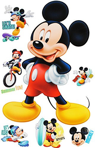 alles-meine.de GmbH 7 TLG. Set Wandtattoo/Sticker - Mickey Mouse - Wandsticker + Fenstersticker - Aufkleber für Kinderzimmer - Maus Playhouse/Jungen & Mädchen - Kinder ..
