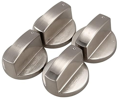 GOBBIS Gas Stove Knob,Control Knob Stoves Cooker Knobs,Oven Knob(4pcs),6mm Universal Silver Gas Stove Control Knobs Adaptors Oven Rotary Switch Cooking Surface Con