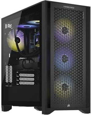 Corsair Vengeance i7400 Series Gaming PC - Liquid Cooled Intel® Core™ i7 13700K CPU - NVIDIA® GeForce RTX™ 4070 Ti Graphics - 32GB Vengeance RGB DDR5 Memory,Black