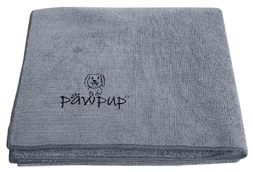 PAWPUP Dog Towel Super Absorbent 140x70cm Microfibre Pet Towel for Dogs Cats and other Pets (Grey)