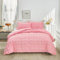 YASMENG Seersucker Bettwäsche 135x200 4teilig Rosa Kariert Bettbezug Set Mikrofaser Bettwäsche Sommer Weich Flauschig Atmungsaktiv Deckebezug mit Reißverschluss und 2 Kissenbezüge 80x80 cm