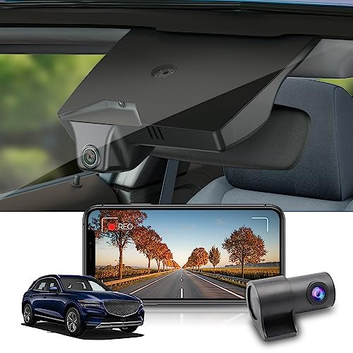 Fitcamx Dashcam Auto Vorne Hinten Geeignet für Genesis GV70 2022-2026 1st Gen (JK1), OEM Look, Dashcam 4K 2160P+1080P UHD Video WiFi, Loop-Aufnahme, G-Sensor, WDR Car Camera, Plug & Play, 128GB Karte
