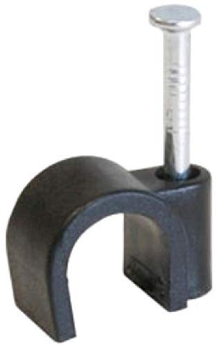 RosenetSys 7mm Black Round Cable Clips - Outdoor Use - 100 PACK