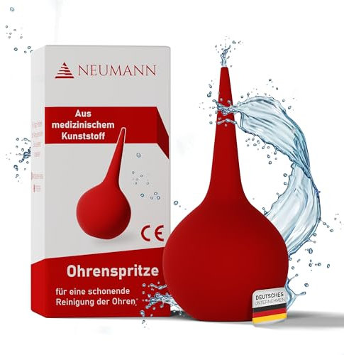 NEUMANN® Ohrendusche für Babys, Kinder & Erwachsene - Aus medizinischem & weichen PVC - Sicher, schnell & einfach - Ohrenschmalz Entferner, Ohrenreiniger - Ohrenspritze mit 135ml Volumen