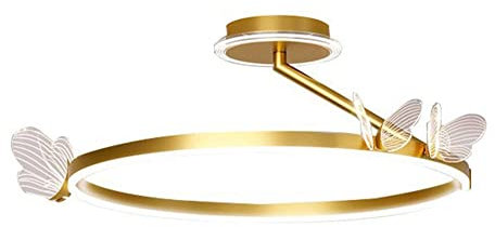 Moderne Deckenleuchte Deckenlampe Moderne minimalistische Schmetterlings-Deckenleuchte Nordic Golden Circle Dimmbare LED-Deckenleuchte Unterputzmontage in der Nähe der Deckenleuchte for Schlafzimmer W