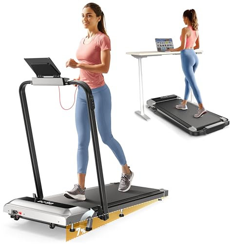Tapis de Course, Pente 7%,Pliable 3 en 1 Tapis de Marche électrique, 2,5 HP, Compact et Portable sous Le Bureau,12 km/h, télécommande, écran LED, Peu encombrant, pour Le Bureau à Domicile