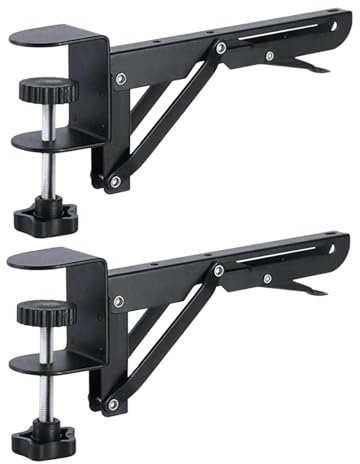 Adjustable Folding Keyboard Tray - Sturdy Under Desk Bracket for computer Elbow Support for 1-5cm Thick