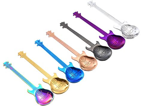 PRETYZOOM 1 Pc cuchara sopera cucharas de cocina cucharas pequeñas cucharas de cafe guitarras cuchara con forma de guitarra Accesorios de cocina café cuchara de mezcla cucharada