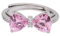 WLLDDDIU Anello in Argento 925,Anello con Fiocco delicato Vintage Cuore Rosa Cubic Zirconia Anelli di Promessa Eleganti Fedi Nuziali Impilabili Anelli Anelli Regolabili Dichiarazione Gio