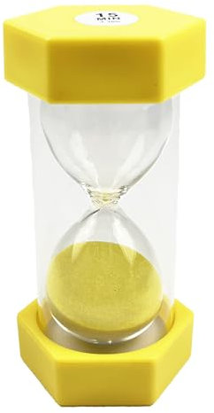 Sablier Enfant, Minuterie de Cuisine, Couleur sablier, Montre de Cuisine, pour Enfants, Jeu de Classe, Cuisine, Décoration de Bureau à Domicile, 15 Minutes, Jaune